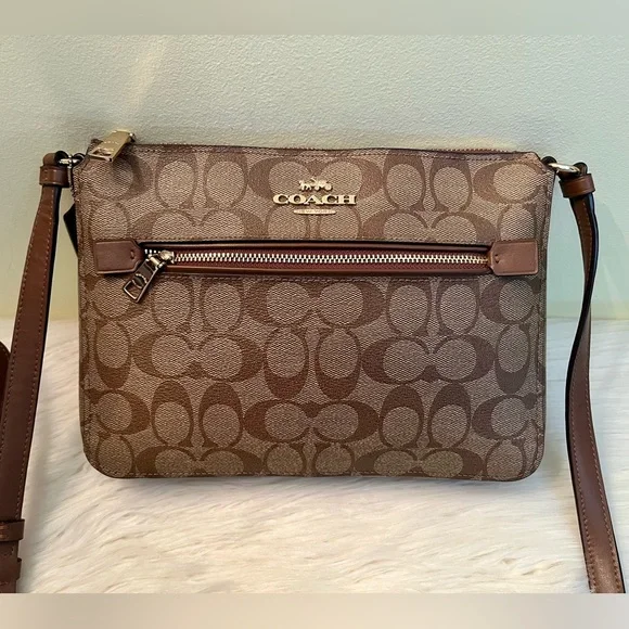 Coach Gallery Signature File Bag Coated Canvas - Picture 2 of 9